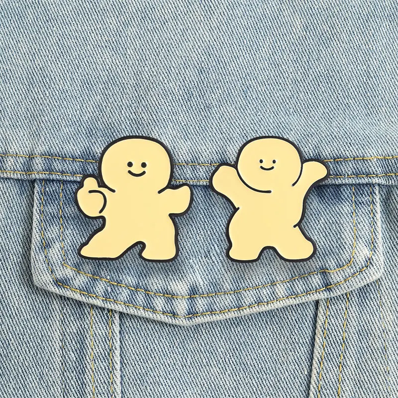 Lebkuchenmann-Emaille-Pins: Kuschelige Aufmunterungsfiguren-Broschen, Kawaii-Anstecknadeln, Cartoon-Positivitäts-Schmuckgeschenk für Freunde