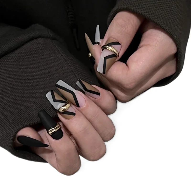 

Dark Wear Nail New High-end Autumn and Winter European and American Niche Nail Patch Patch New Year Nail Patch