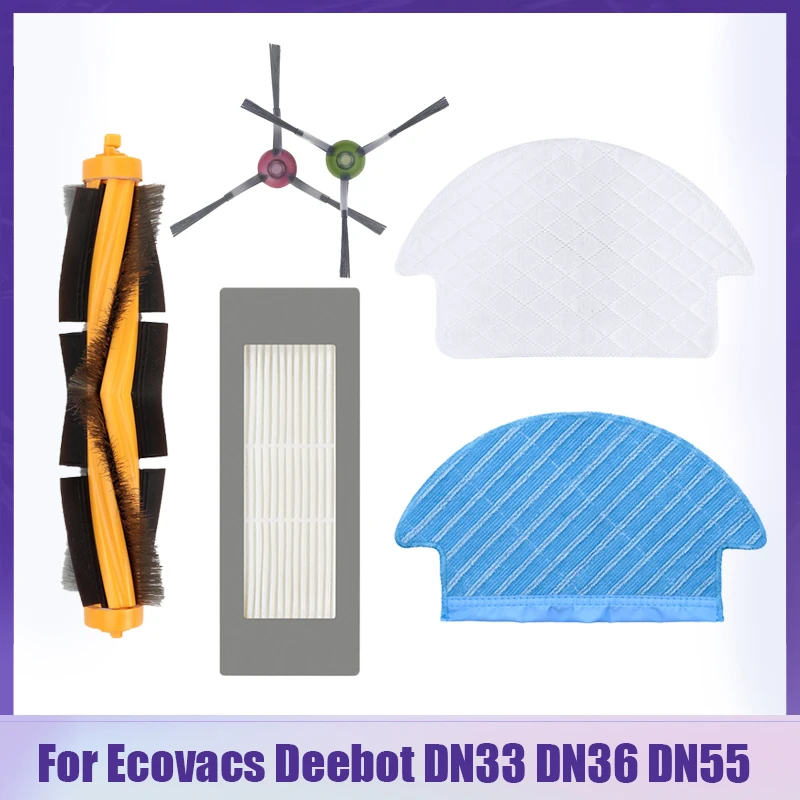

Запчасти для пылесоса Ecovacs Deebot DN33 DN36 DN55 DN520, ролик/боковая щетка, аксессуары, фототкань, фильтр НЕРА