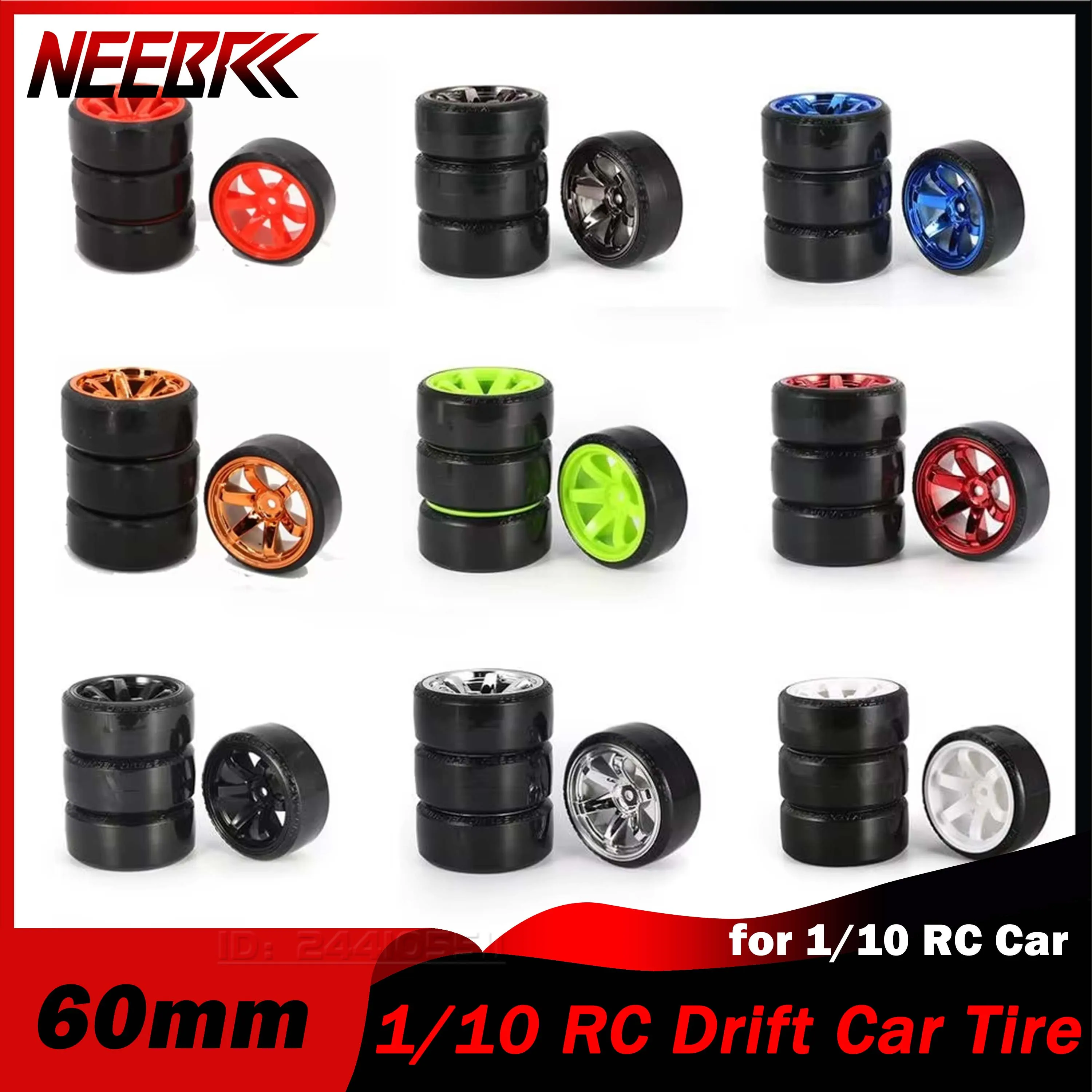 4 SZTUK 1/10 RC Drift Car Wheel Tire Hard Plastic Hub dla Wltoys WPL Traxxas Kyosho MST Yokomo Racing Tamiya DS5 USUKANI Part