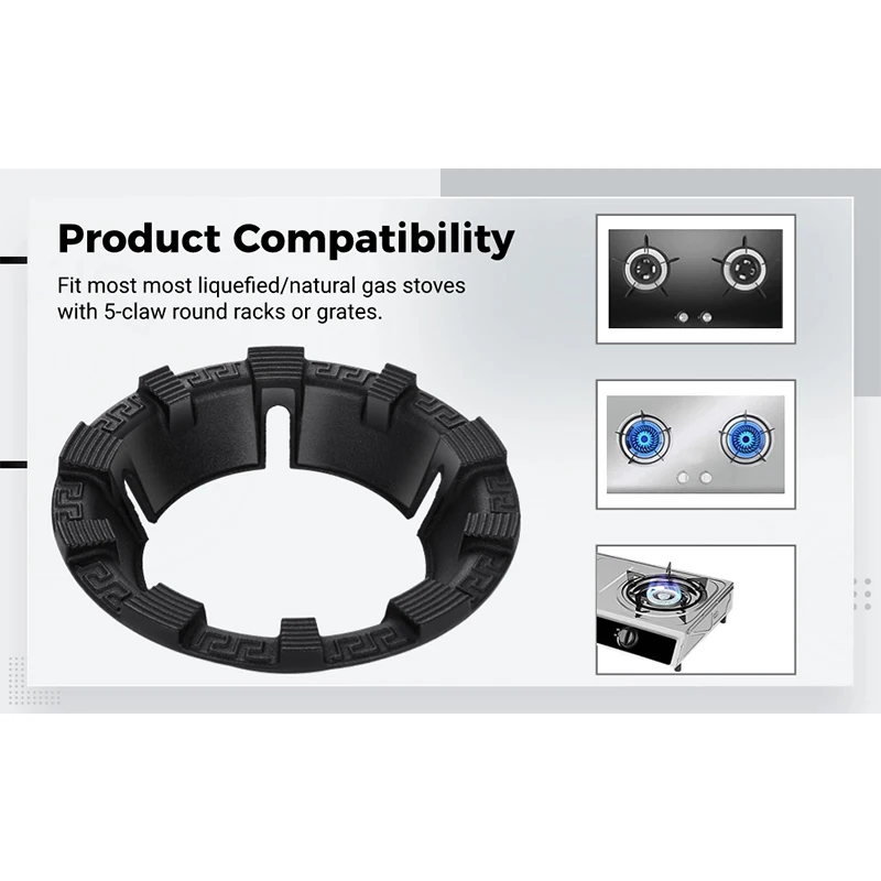 1Pc Universal Gas Stove Windshield And Rack Set 4/5 Claw Anti-Slip Fire Support Home Cooking Stove Accessories