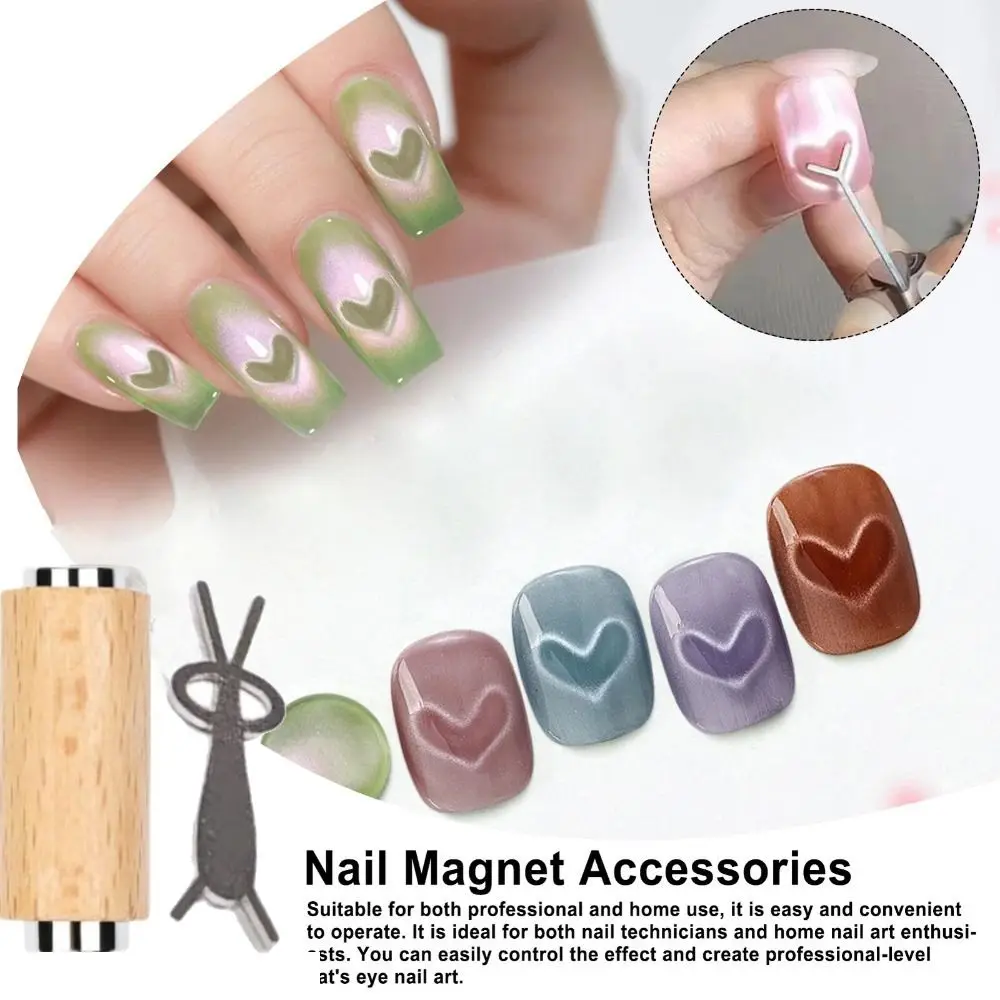Eisen Kaninchen Nail Art Werkzeug DIY Maniküre Kit Passender Katzenaugen-Magnet für Nägel Kaninchenförmiger Führungsnagel-Magnet-Set