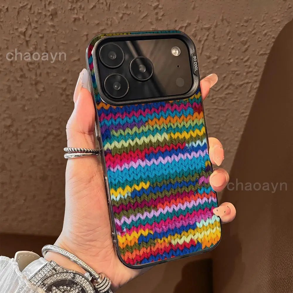 

Colored sweater pattern Phone Case case for iPhone17 16 15 14 13 12 11 Pro/ Max/Plus shock-proof rear cover anti-fingerprint