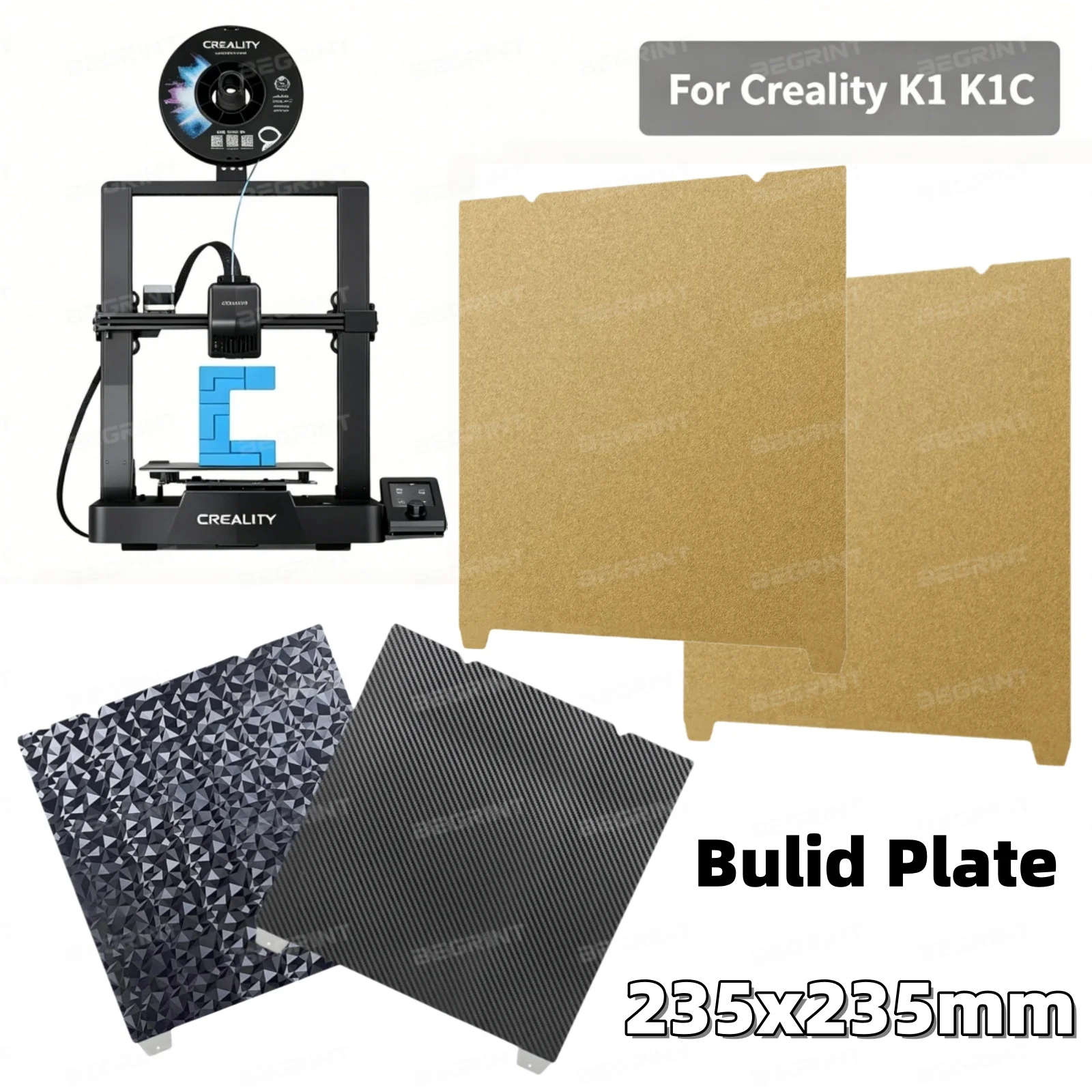 For Creality K1 K1C Ender 3 V3 PEI Build Plate 235*235 Double Sided Smooth Textured Spring Steel Sheet Heat Bed for Ender3 V3 SE
