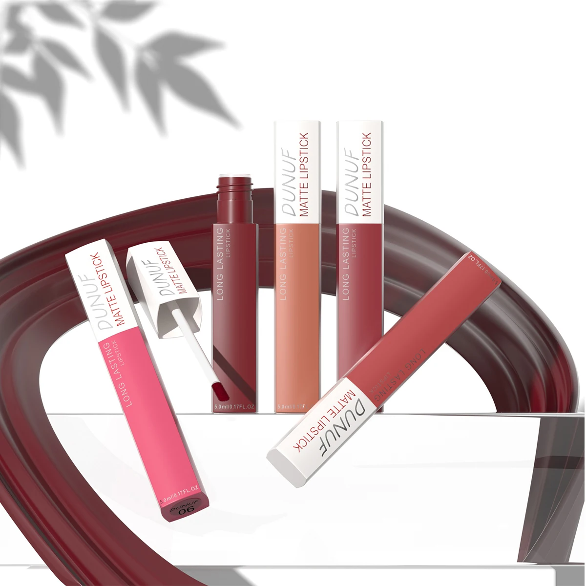 Long-Lasting Lip Gloss Lipstick Matte Velvet Waterproof Smooth Non-sticky Non-transfer Deep Red Nude Y2K Daily&Party Makeup Gift image 6