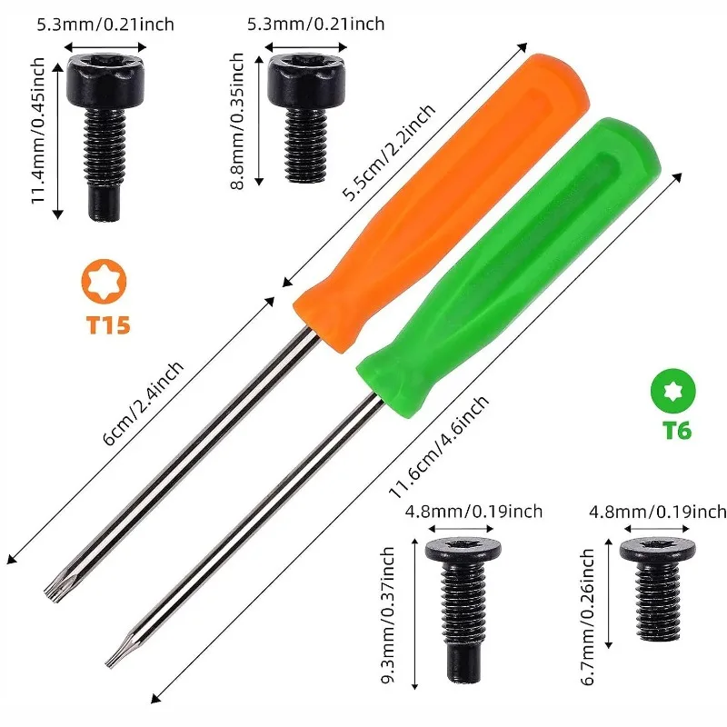 For Ring Doorbell 2nd Generation Replacement 16 Security Screws 2 Screwdrivers Set
