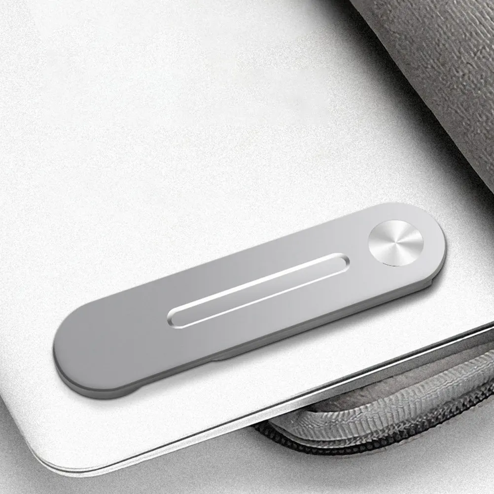 Magnetic Laptop Phone Stand Aluminum Alloy Foldable Extendable Monitor Side Mount Clip for Smartphone Dual Screen Use Silver