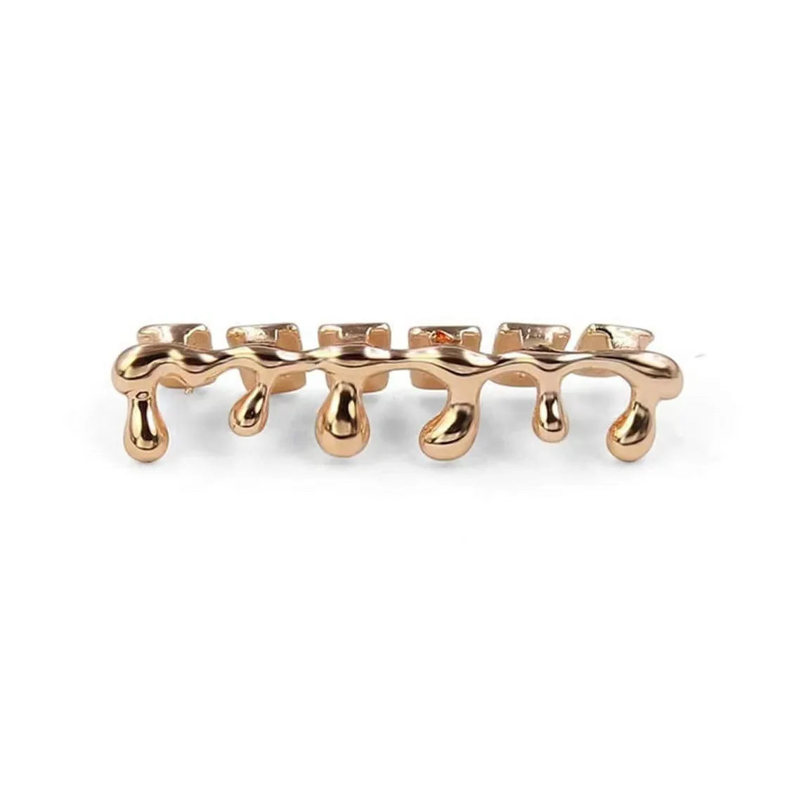 The Water-Drop Lower Teeth Hip-Hop Six-Tooth And Eight-Tooth Gold-Plated Dental Ornaments Popular In Europe And America