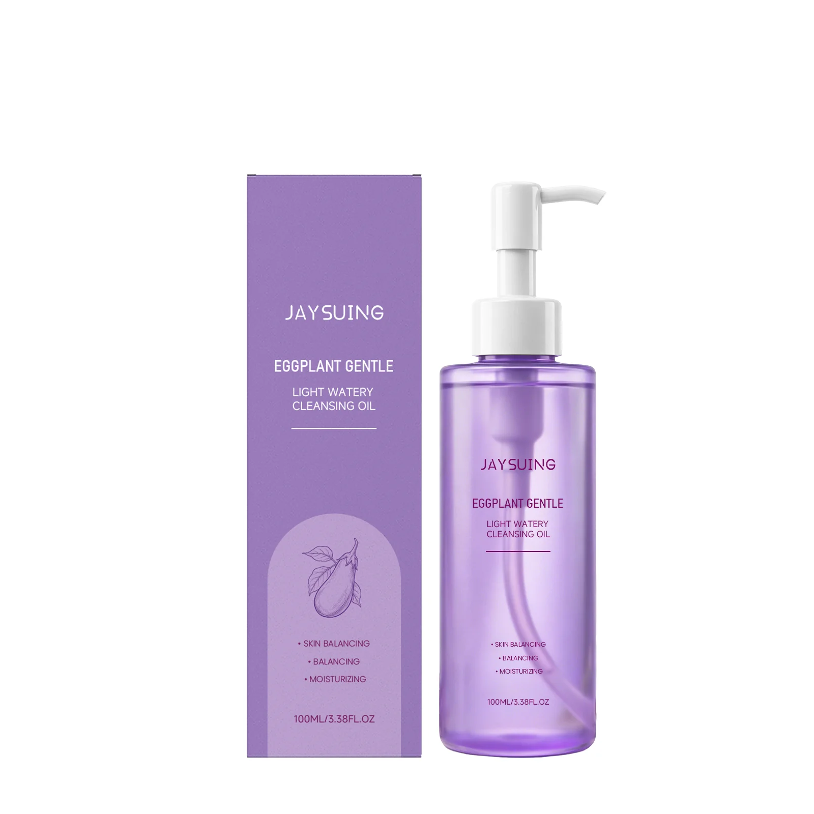 Makeup Removal Oil Eggplant Fruit Extract Gentle Cleaning Purifying Pores Oil Control Sooth Moisturizing Facial Cleansing Oils