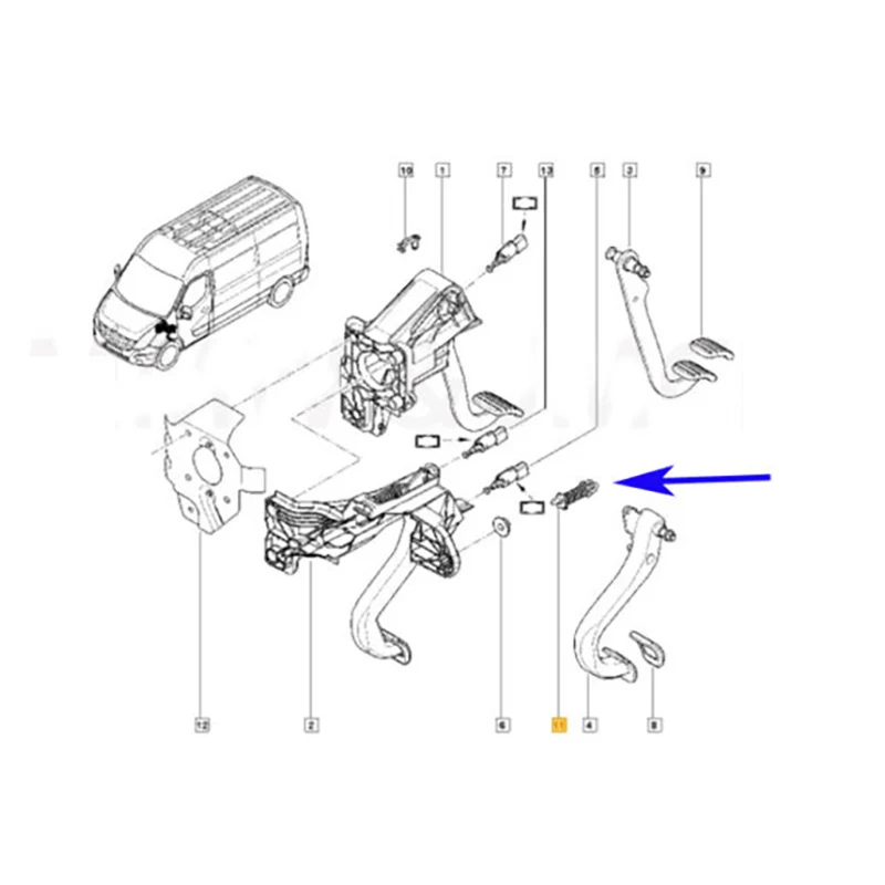 Repair kit clutch spring pedal return aid for RENAULT MASTER 3 OPEL / VAUXHALL / MOVANO B Nissan NV400 2010-