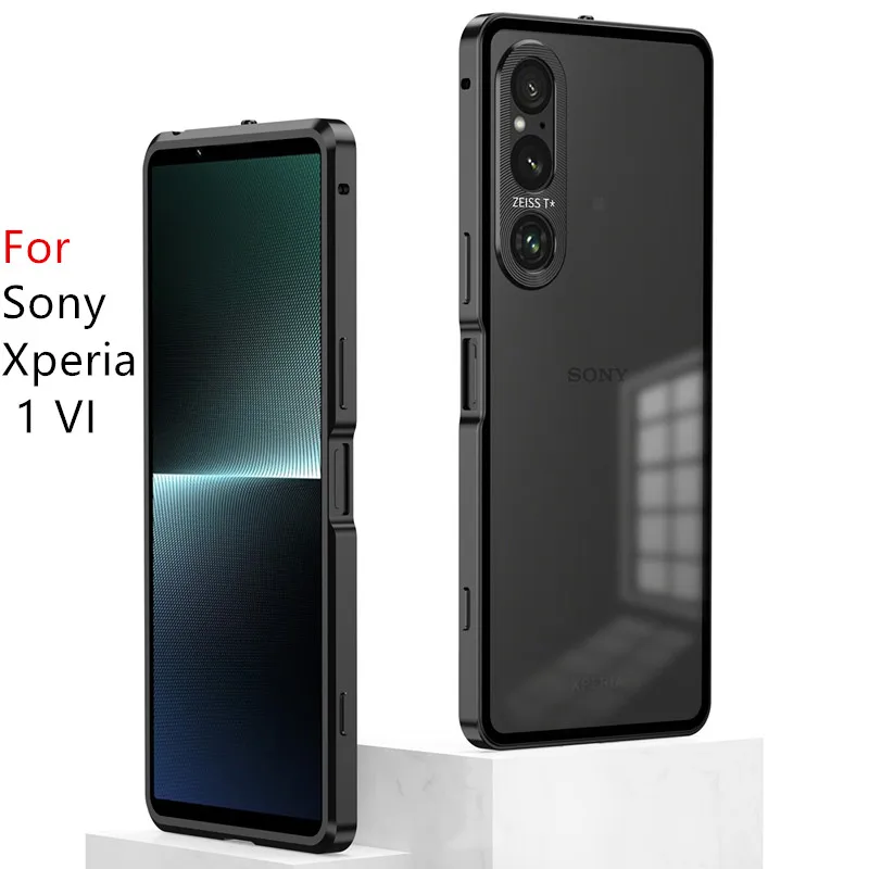 Premium Acrylic+Metal border Detachable Spring buckle Back Cover For Sony Xperia 1 VI Fall prevention Case For Sony Xperia1 VI