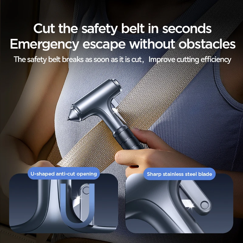 Joyroom Car Window Breaking Hammer Multi-Functional Seat Belt Cutter Car Safety Hammer Portable Car Emergency Rescue Escape Tool