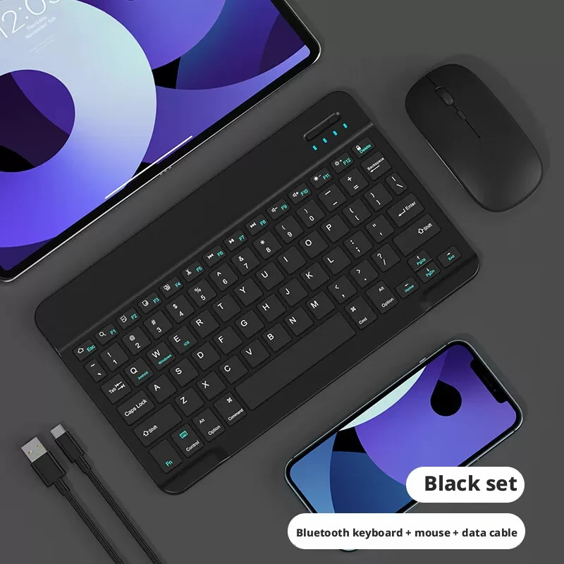 Dual-Mode Bluetooth Keyboard Compatible with Mobile Phones Tablets - Wireless Keyboards for Tablets And Phones