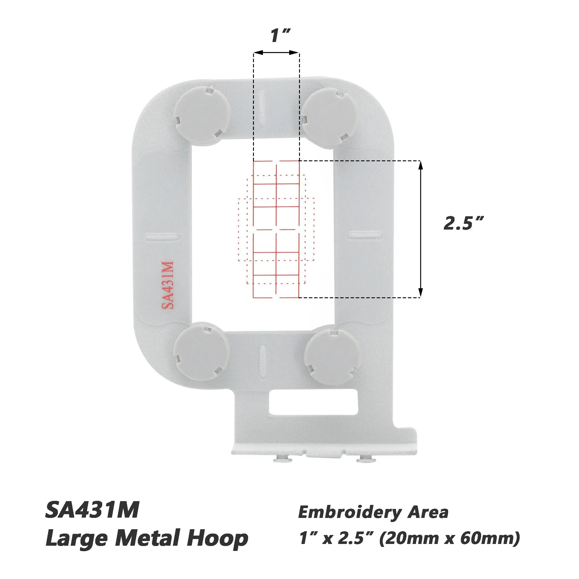 SA431M Magnetic Mighty Hoop 1.5x2.5in 40x60mm for Brother NV950 M230E M280D 900 M240ED 500D 97E 955 PE300S SE600 SE625 SE400