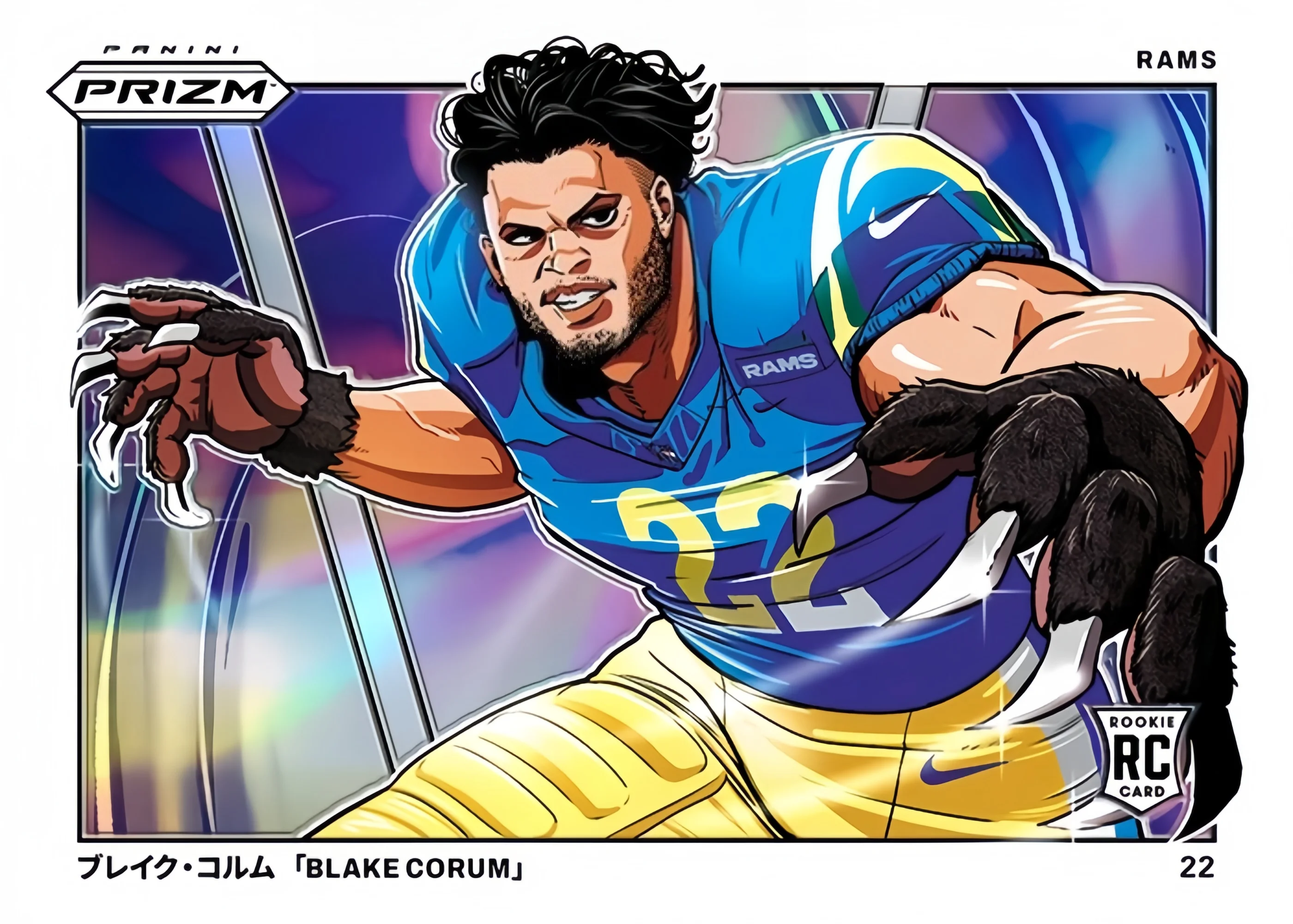 SPORTS 2024 FOOTBALL manga horizontal DIY homemade 15PCS/SET BROCK JOE GREENE TERRY PUKA Rainbow flash laser collectible card
