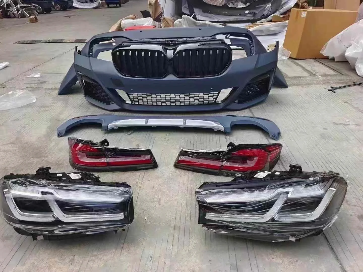Full Custom Build With Old-to-new Body Kit ConversionFor 5 Series G38 18-20 Upgrade To 23 MT Body Kit + Dual L Headlights & Tai