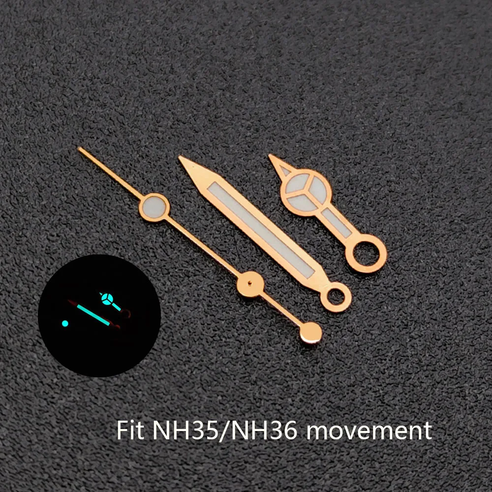 High quality Watch hands Blue-green/green luminous Hands suitable for NH35 NH36 Movements Pointer Accessories