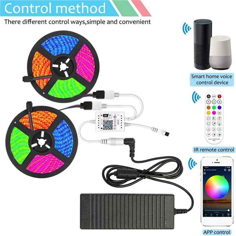 ABKQ-5X Wifi Smart RGB Music Controller For LED Strip Light + Infrared Remote Control 24 Keys Wireless For Color Strip Lights
