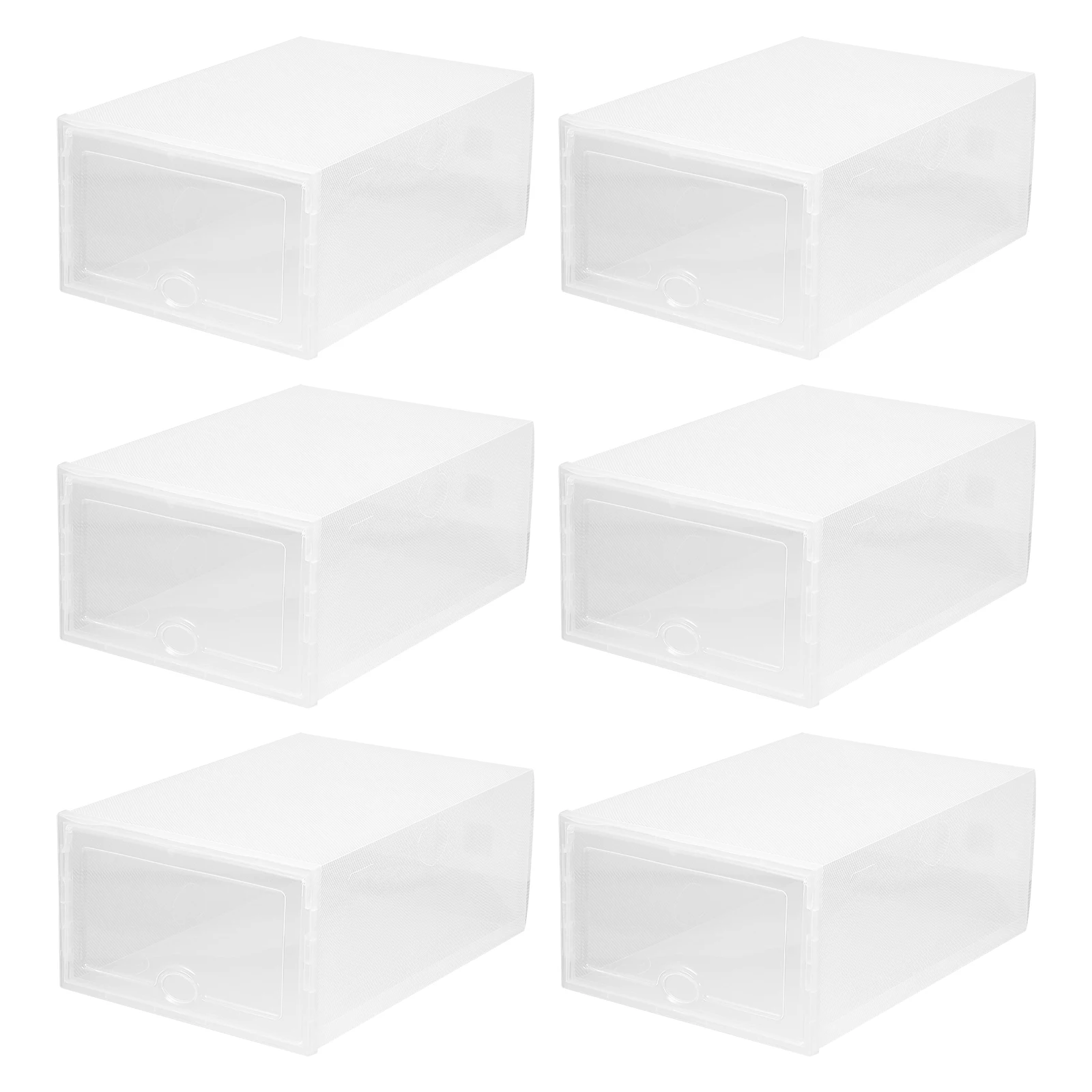 

6 Pcs Transparent Shoe Box Plastic Shoes Organizer Drawer-style Container Holder Simple Case