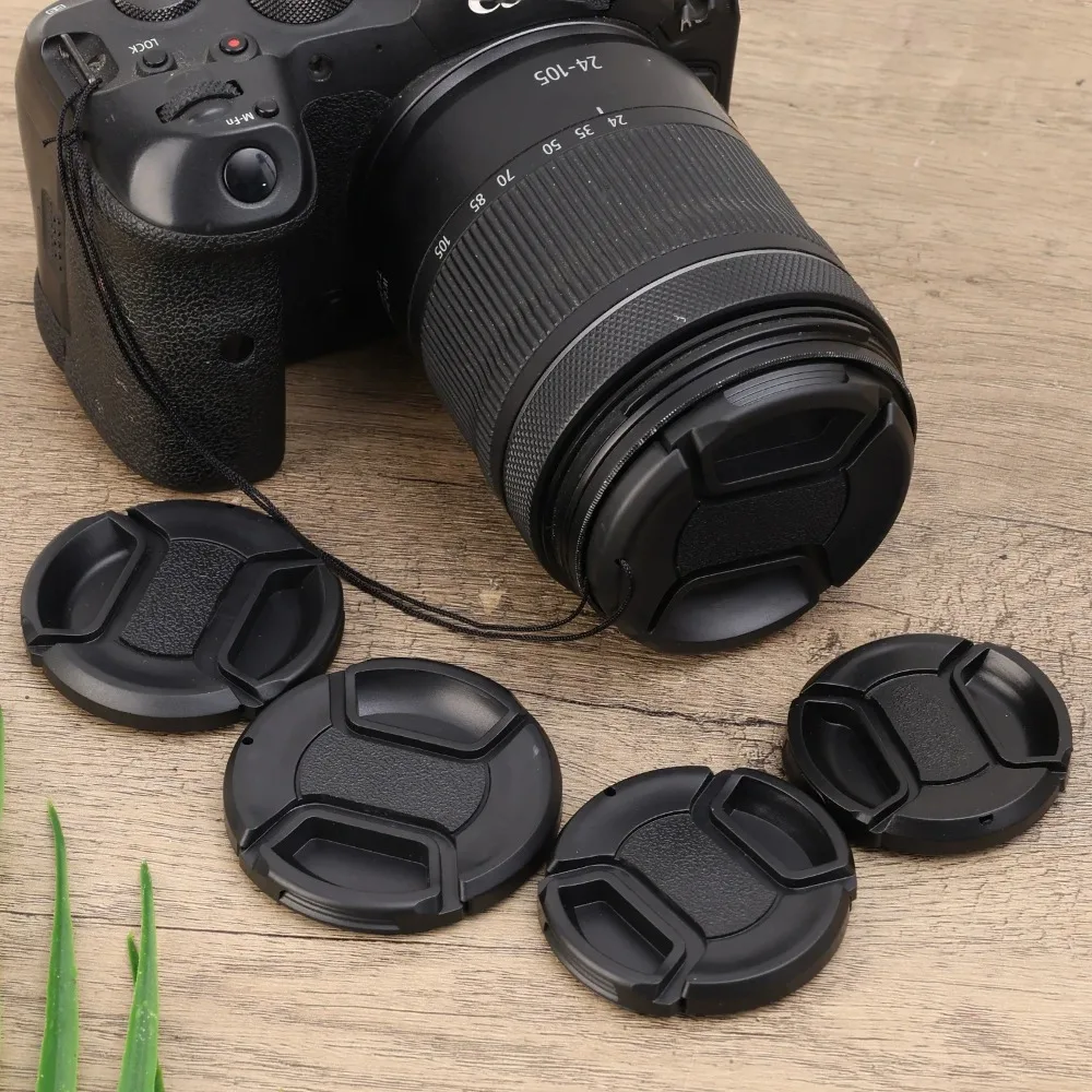 1-5Pcs Universal Camera Lens Cap with Hanging Strap for Canon Nikon Sony Fuji Olympus DSLR Camera Lenses Cover 49/52/55/58/62mm