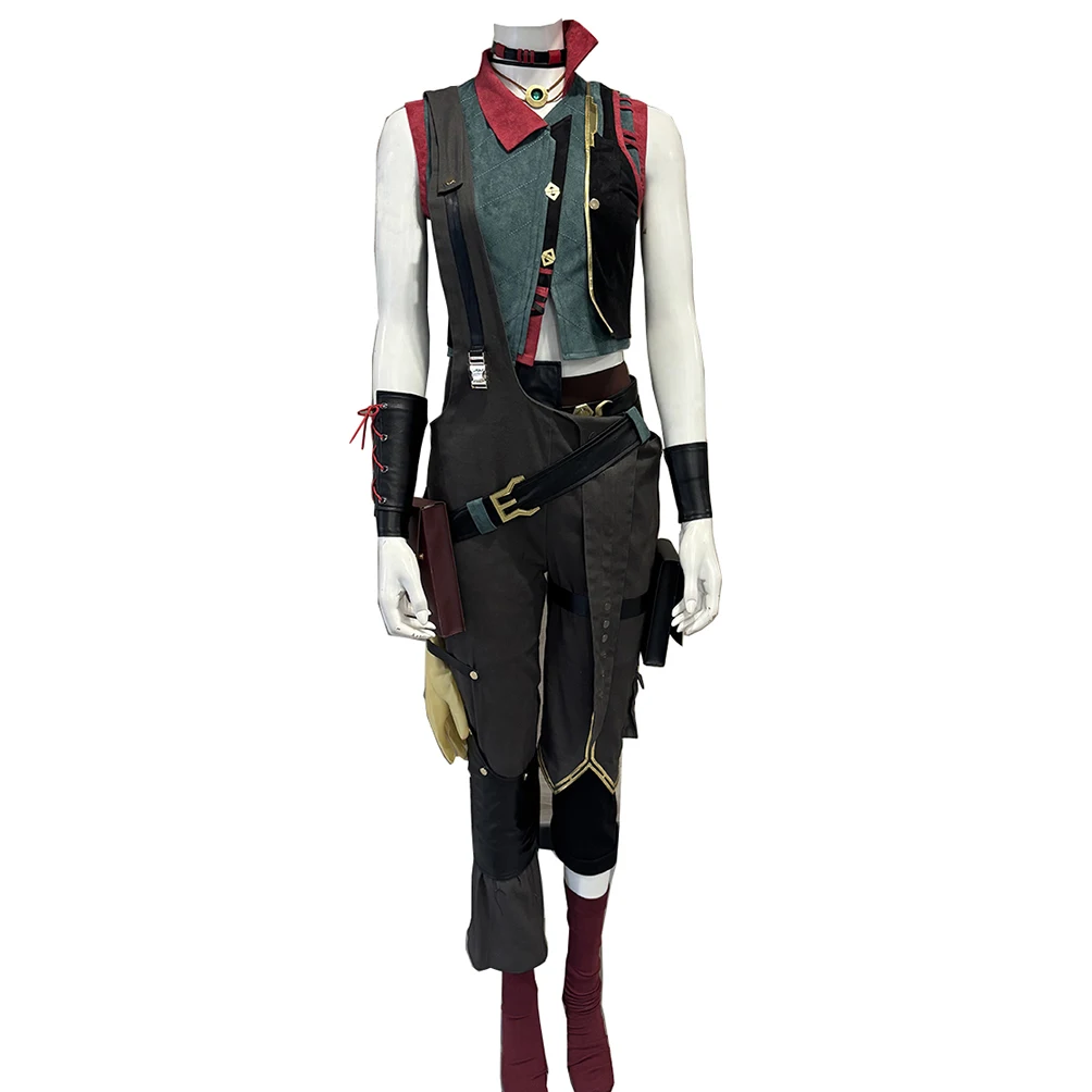 Game Arcane Jinx Cosplay Older Powder Cosplay Costume LOL Disguise Outfits Jacket Battle Coat Dress