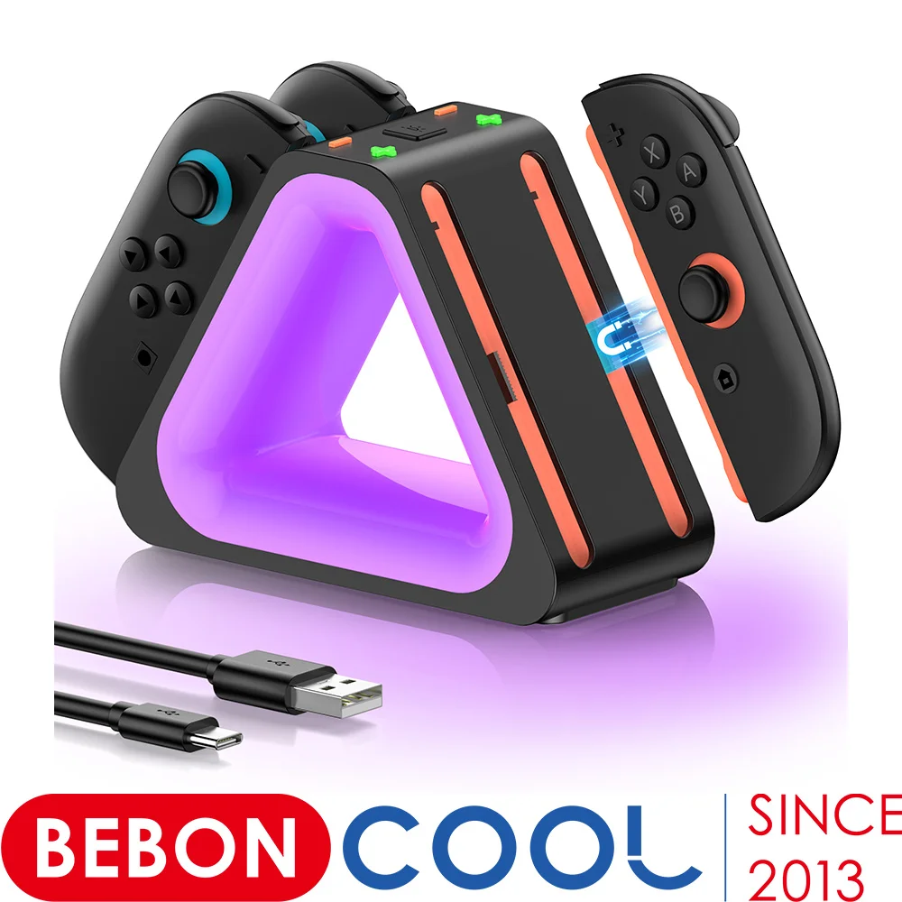 

Зарядная док-станция Beboncool для Nintendo Switch 2, Joy-Con с магнитным креплением и быстрой зарядкой