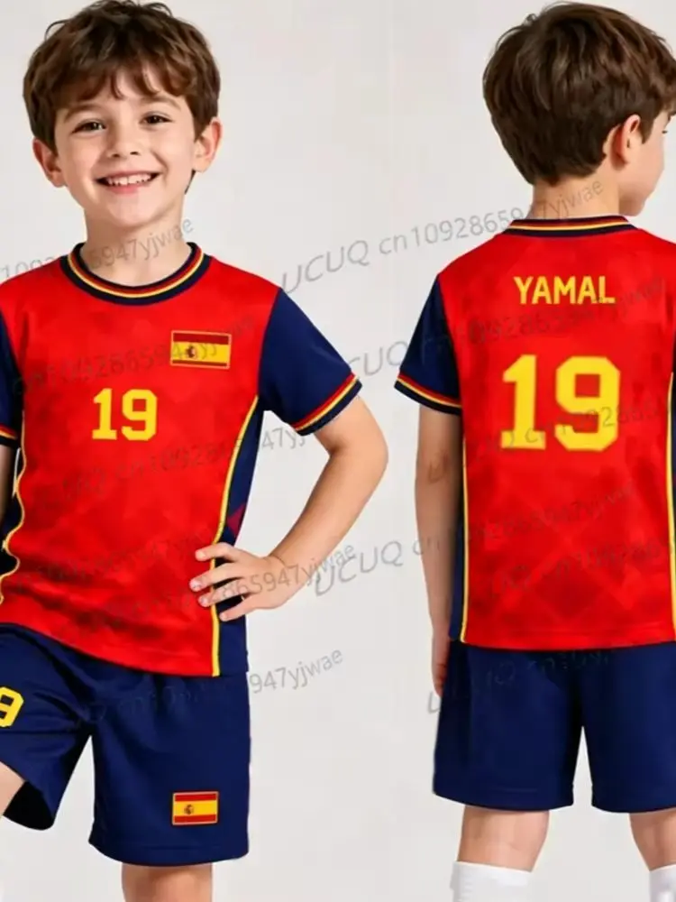 2026 Special NO.19 YAMAL Fußballtrikot-Set mit Shorts für Damen, Herren und Kinder, Spanien-Fans, T-Shirt oder Shorts-Set, Sommer, 2-teiliges Set – Detail 6