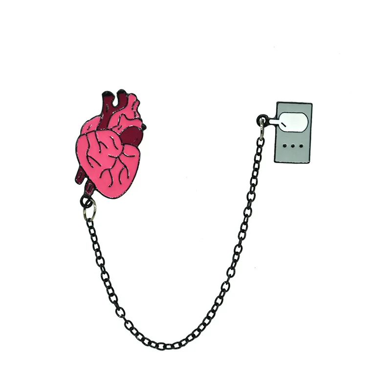Punk Fashion Funny Creative Medical Organs Enamel Brooch Lung Mechanical Metal Badge Lapel Pin Jewelry Backpack Accessory Unique