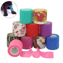 Claw Pattern Printed Self Adhesive Elastic Bandage 4.5m Non-Woven Finger Knee Sports Wrap Tape Dogs Cat Leg Paw First Aid Kit