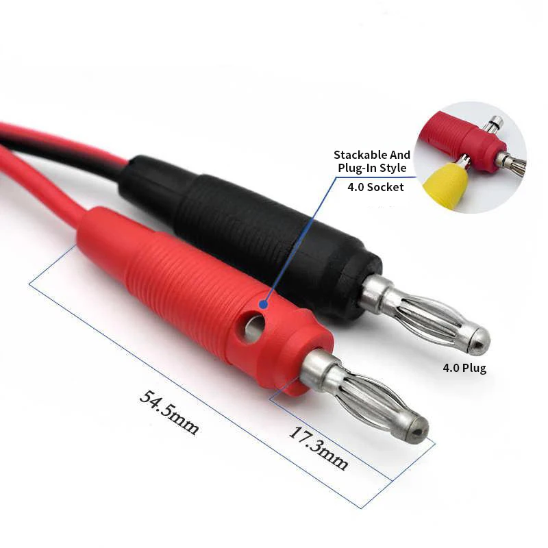 1pc 4MM Banana Plug Double Head Power Test Experimental Wire 4.0 Lantern Head Male to Male Red and Black Line Connection Cable