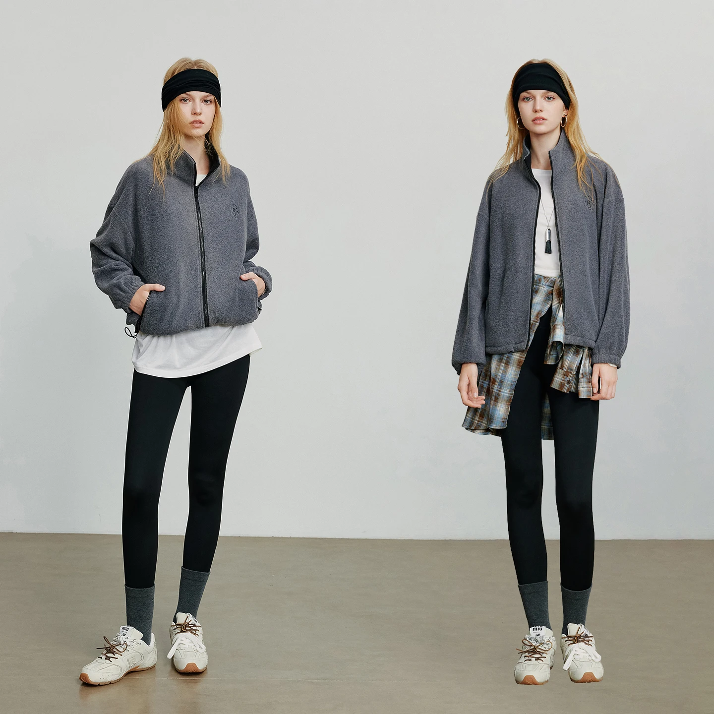 TOYOUTH المرأة سترة معطف 2025 الخريف جديد الصوف الوقوف طوق جاكيت زيبرا القمم رمادي داكن #4