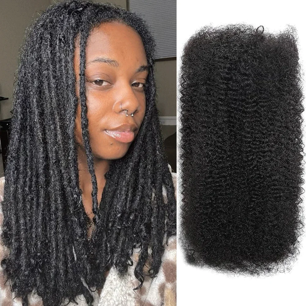 

Лучшие 100 человеческих волос, плетение волос, афро-кудрявый объем для плетения, мини-твист, естественный вид, 16 дюймов, афро-кудрявый объем для дредов