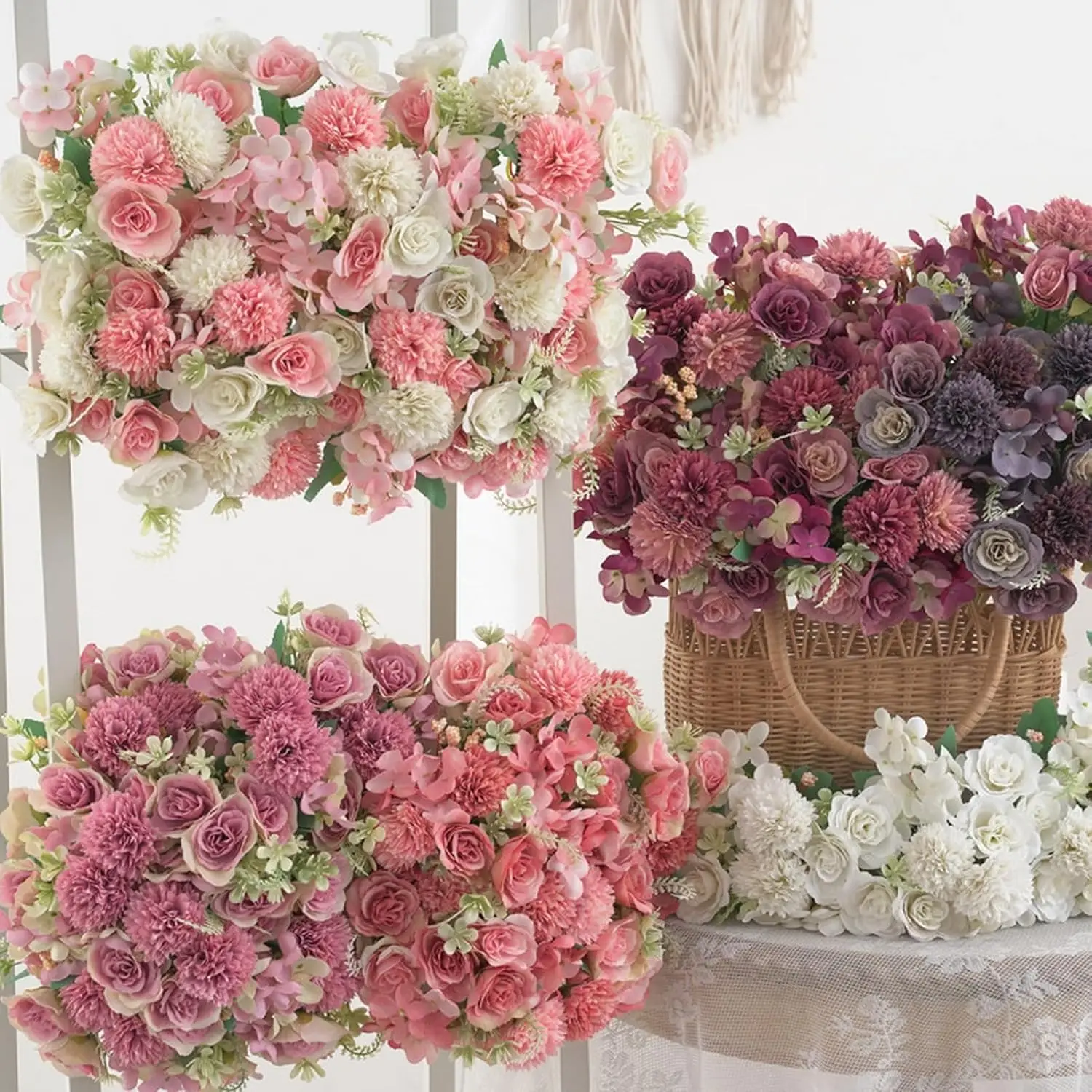 

30CM Artificial Flowers Silk Roses Wedding Bouquet Vase Home Room Decora Valentine Garland Scrapbooking Fake Hydrangea Diy Gifts