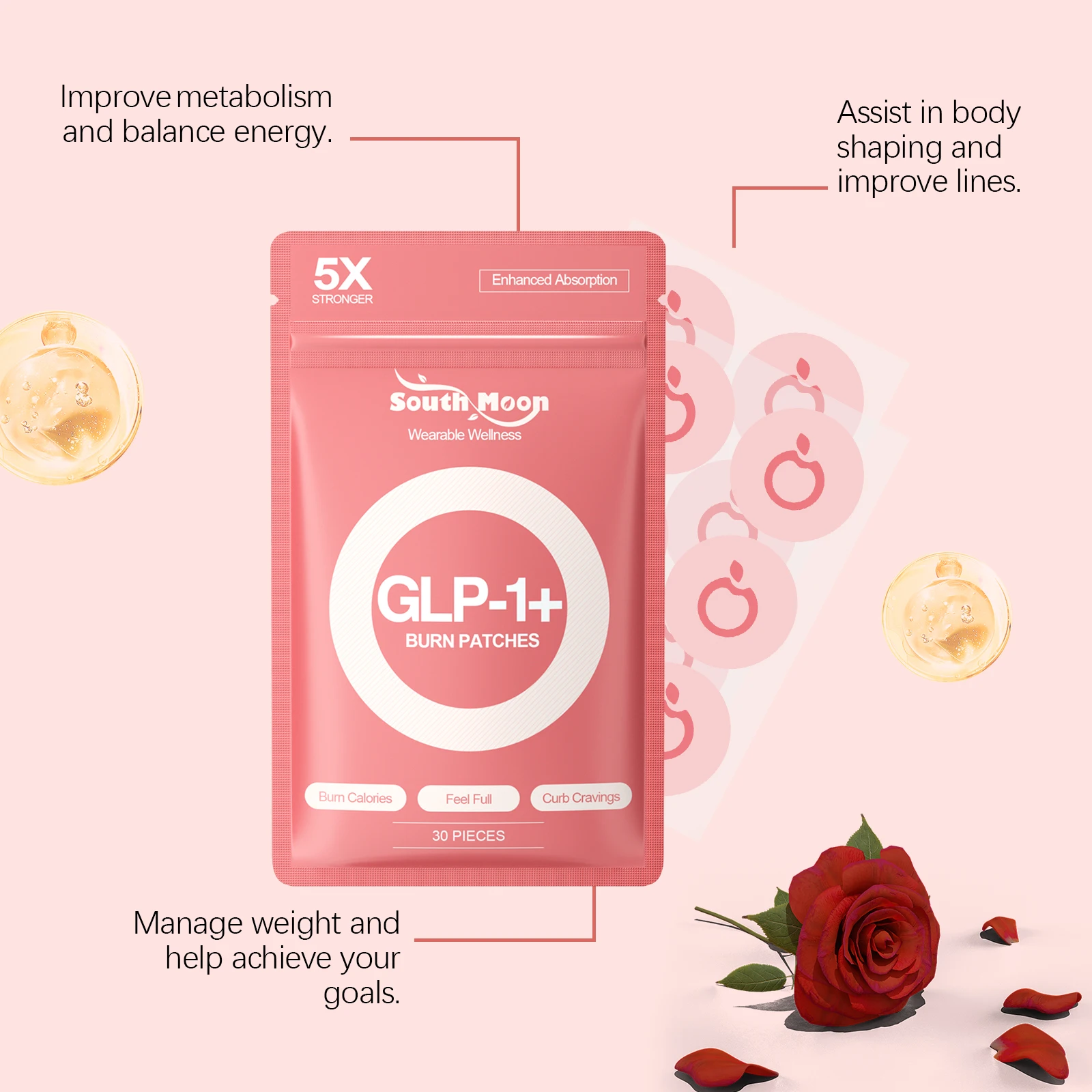 Body Care Patch Glp -1 Weight Loss Pads Appetite Suppressant Sleep Aid Insomnia Treatment Sticker Boost Immunity Nad+ Patches view 5