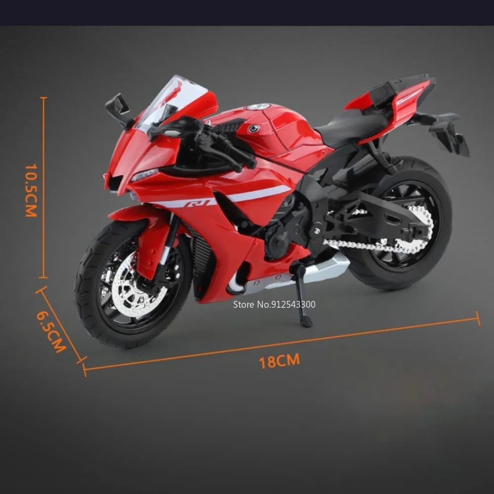 1/12 YAMAHA R1 Toy Motorcycle Model Alloy Diecast with Sound Light Rubber Tires Scale Model Motorcycle Toys for Kids Collection