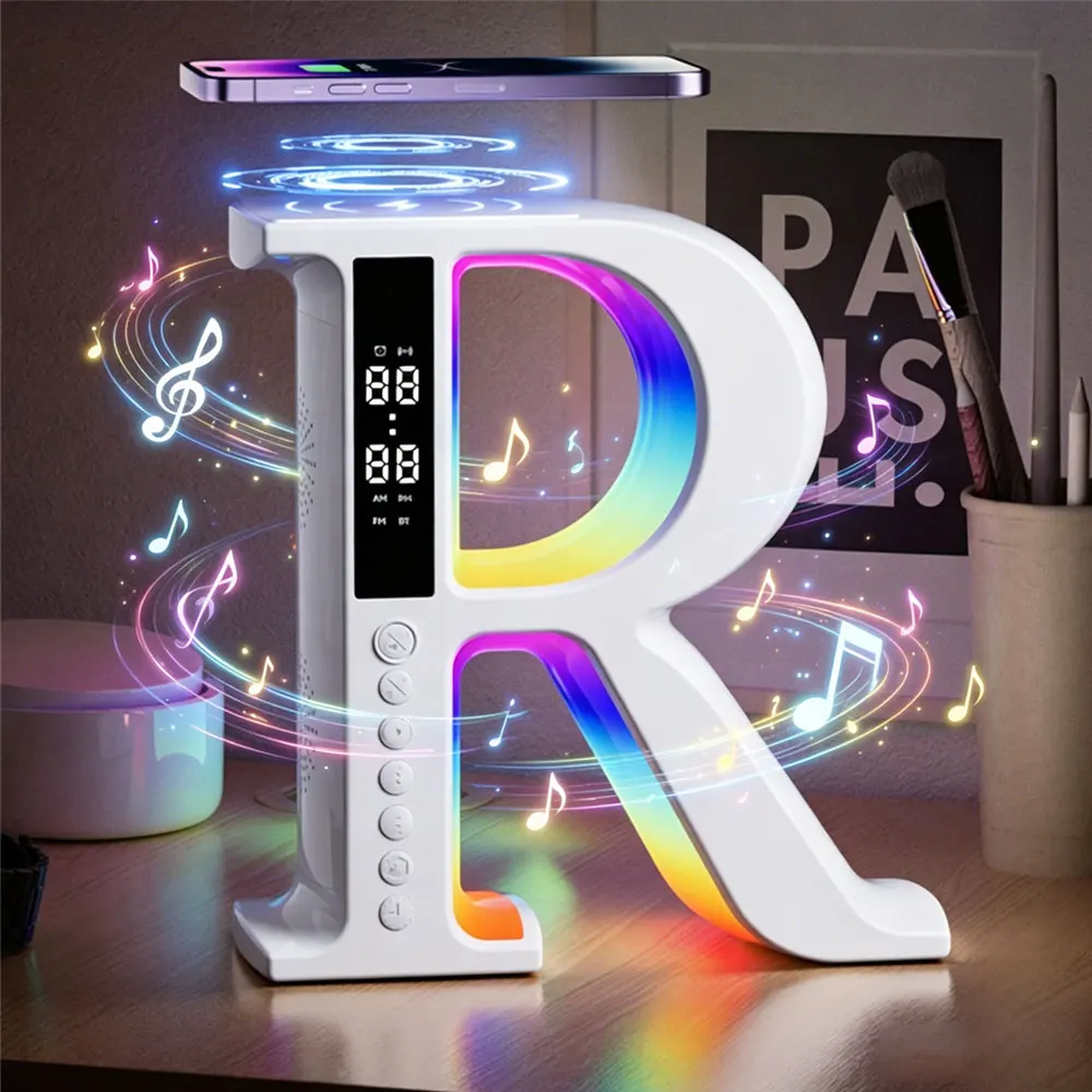 Multi-Function RGB Wireless Charger with Bluetooth Speaker & Night Light