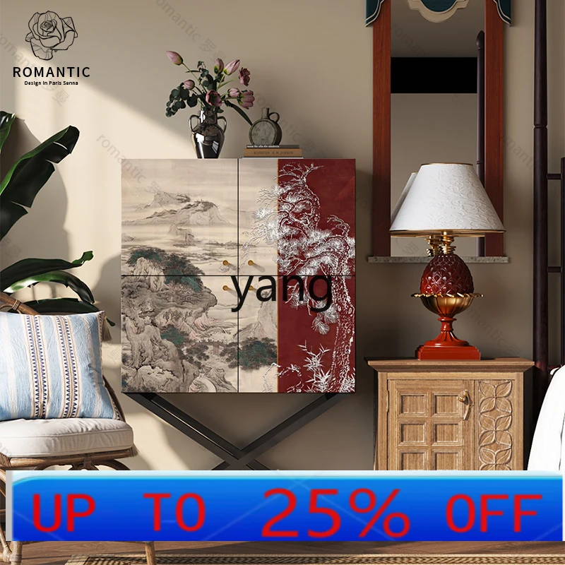 

LH solid wood dining side cabinet integrated against the wall retro tea cabinet storage storage