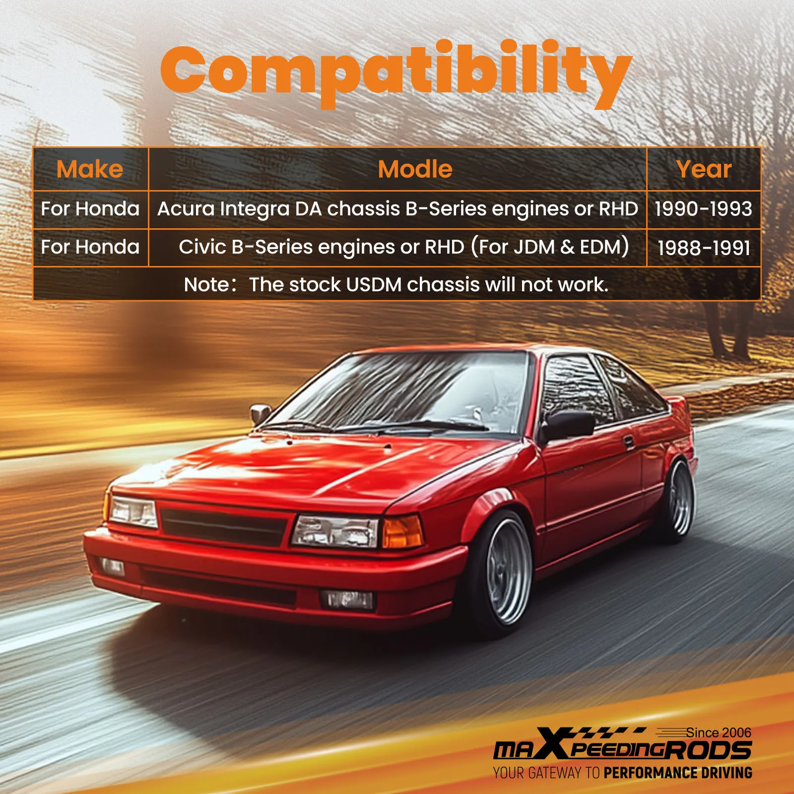 Front Competition Race Traction Bar For Integra Civic 90-93 B-Series Engine