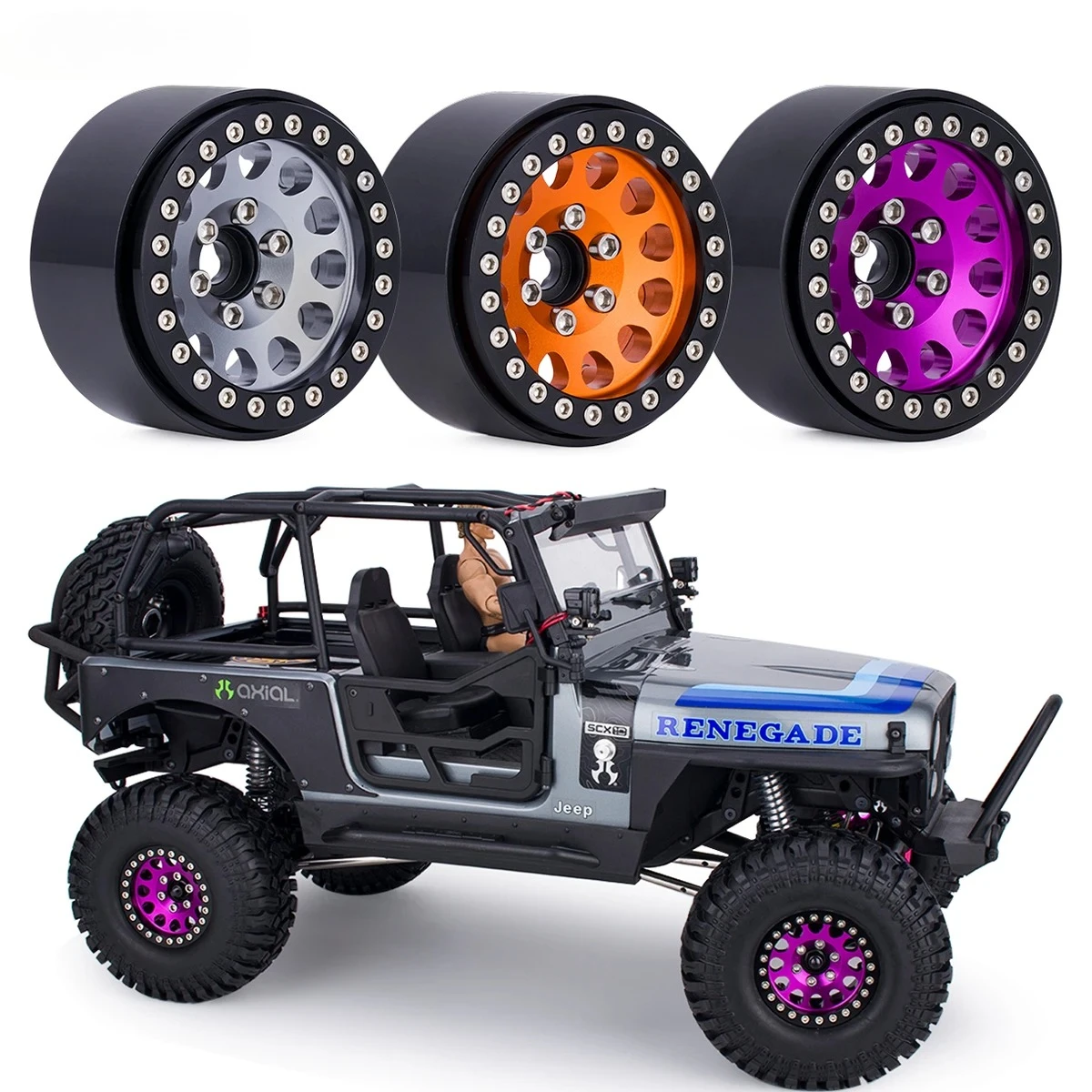 

4PCS 1.9 Inch Aluminum Beadlock Wheels Fit 1/10 RC Crawler Axial SCX10 Wraith TRX4 TRX6 D90 Tamiya Capra