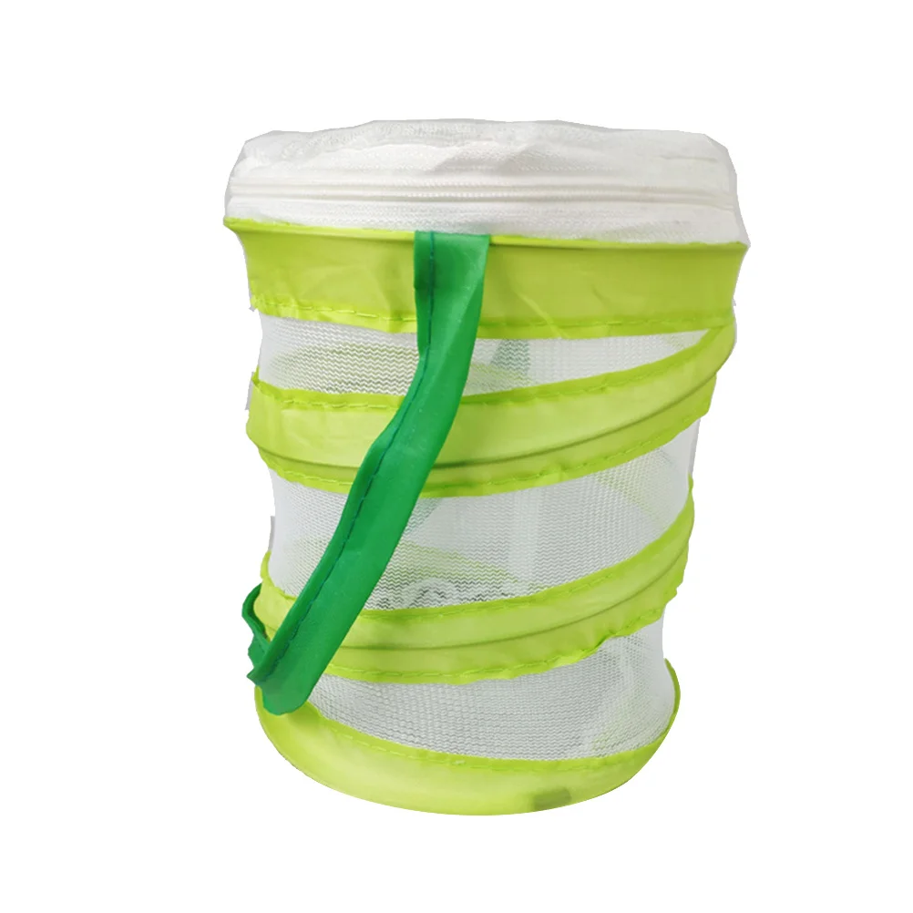 

15x14cm Foldable Green Insect Cage Portable Carrying Handle Bug House for Children Outdoor Nature Exploration Concentration