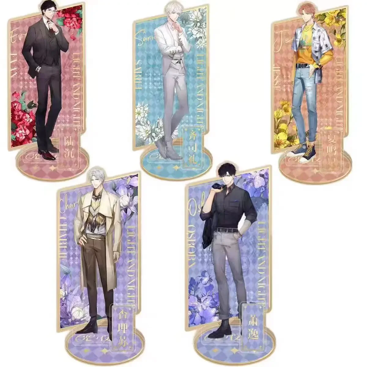 

Anime Light and Night Jesse Charlie Sariel Evan Osborn Cosplay Exquisite Standing Sign Decoration Xmas Gift Ornament Send Friend