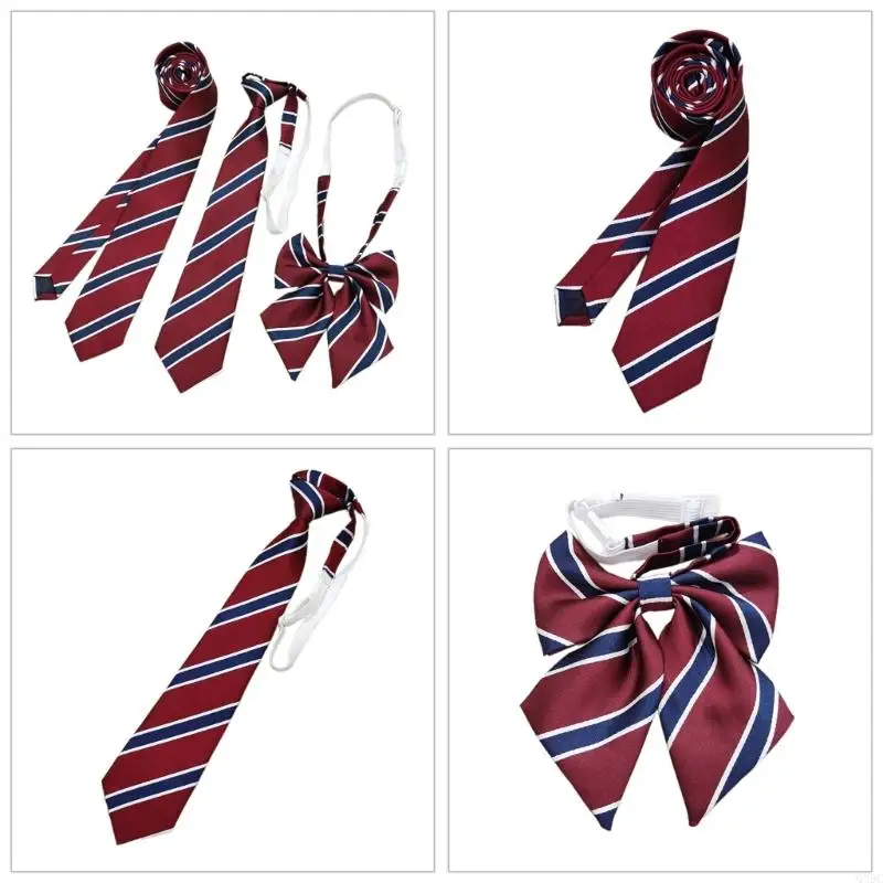 Q39C 1pc/3PCS Neckties for Teen Girl Banquets Masquerades Necktie British Neckwear Female Uniform Bowknot Necktie