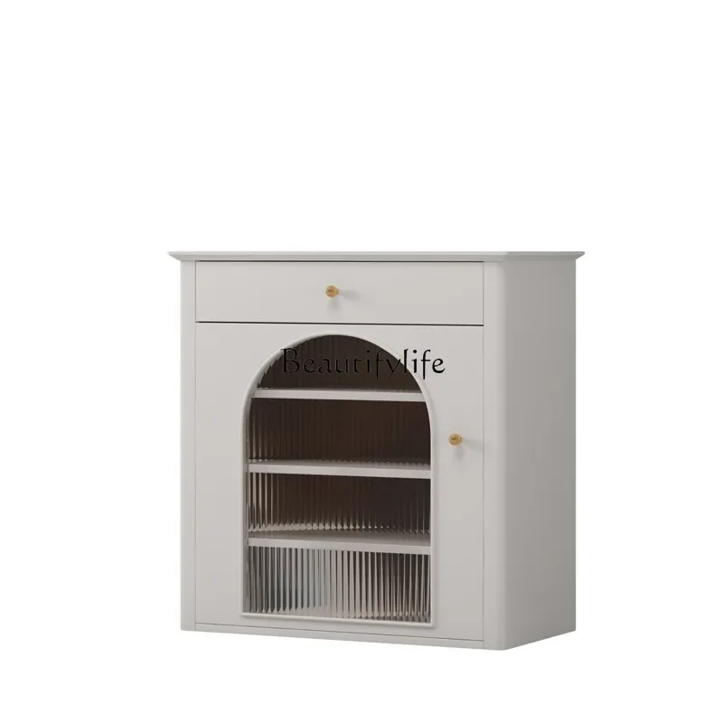 

PNordic Solid Wood Vintage Storage Side Cabinet Living Room Multi-Functional Storage Cabinet