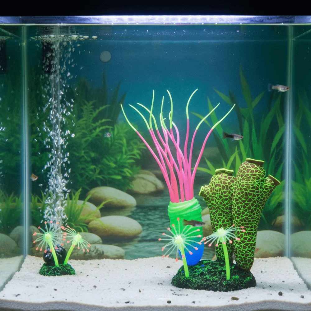 

Светящиеся силиконовые имитации морских водорослей, красочные подводные растения, реалистичные искусственные водоросли, аксессуары для аквариума