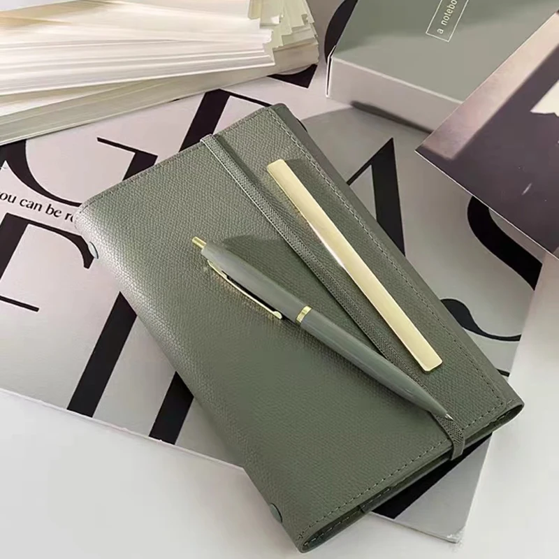 A6 Exquisite lose leaf notebook Business Office Journal Diary agenda 2024 Pu Leather Planner Organizer Notepad School Stationery