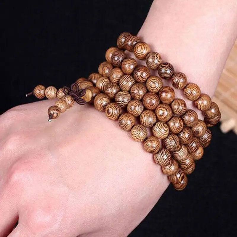 NEW Fashion Wenge Beads Tibetan Buddhist Wooden Mala Bracelet Prayer Beads Rosary Buddha