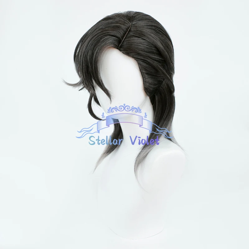 Cavaleiro richard esterlina peruca cosplay resistente ao calor trajes cosplay jogo identidade v alice dross perucas sintéticas 45cm preto branco