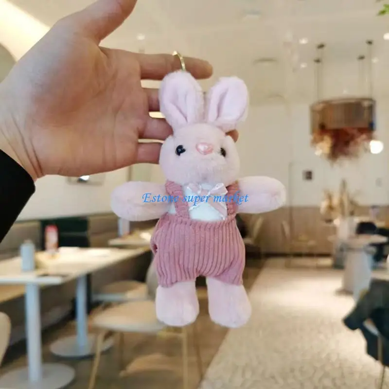 090B Plush Plush Rabbit Usisex Hoodie Bunny Bunny Cheychain Wallet Lanyard Bey Chain Rings Women Wallet Home Decoration