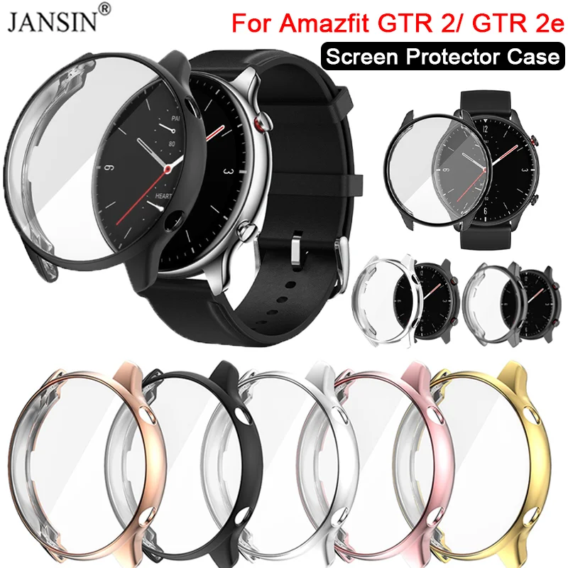 Capa protetora para amazfit gtr 2 protetor de tela cheia tpu macio quadro capa para huami amazfit gtr 2e smartwatch escudo pára-choques