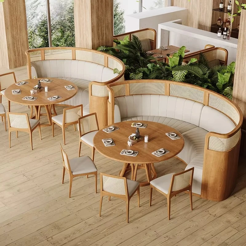 ZSectional Sofa C Shape Booth Seating Restaurant Wood Leather Half Circle Circular Round Restaurant Booth SeatingZ